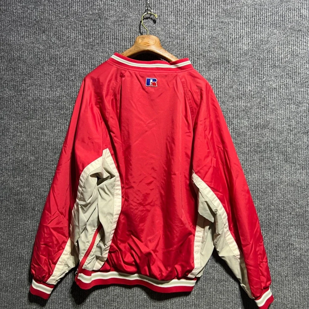 Vintage Russell Athletic Windbreaker Mens XXL Red Cincinnati Reds MLB Pullover